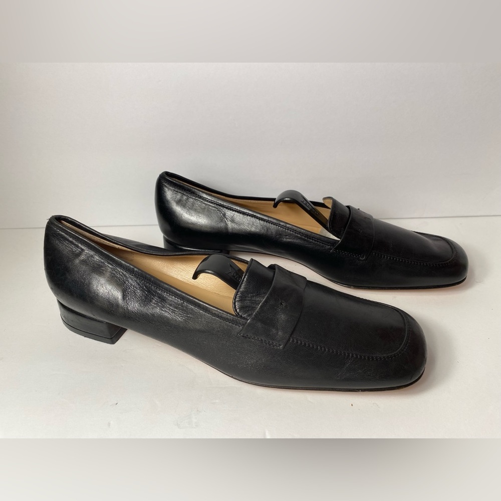 Salvatore ferragamo loafers pumps leather black narrow 8 AA fits like 7 - Picture 3 of 13